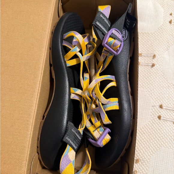 Chaco Women's Sandals with Yellow and Purple Straps - Picture 4 of 5